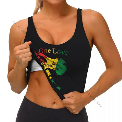 Sports Bra Women Running Yoga Clothes Vest Jamaica Kingdom Flag Gathering Fitness Vest - Empire P.E
