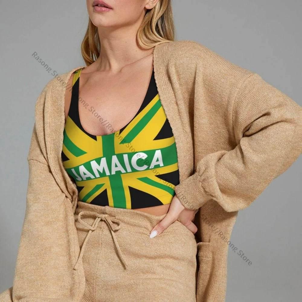 Sports Bra Women Running Yoga Clothes Vest Jamaica Kingdom Flag Gathering Fitness Vest - Empire P.E