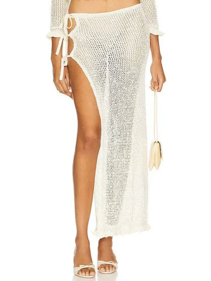 Sexy Summer Knit Cut Out Beach Half Skirt