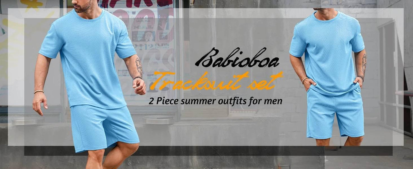 New Men's Short Sleeve Shorts Set Fashion King Printed T-Shirt - Empire P.E