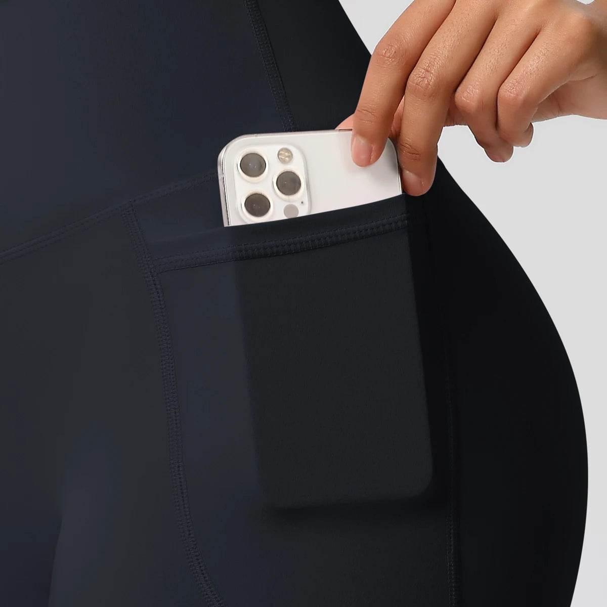 Women Sports Short With PocketedYoga Legging Shorts Squat Proof High Waist Fitness Tight Shorts Quick Drying Cycling Workout Gym - Empire P.E