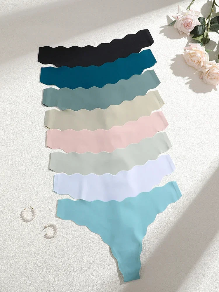 8Pcs Sexy Lingerie Women's Seamless Panties Ice Silk G-String - Empire P.E