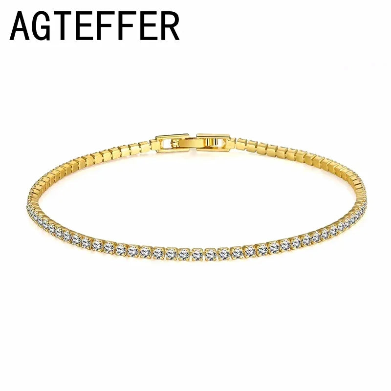 New 925 Sterling Silver Hip Hop Fashion Women's Tennis Bracelet - Empire P.E