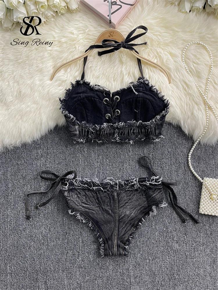 Women Bikini Denim Suits - Empire P.E