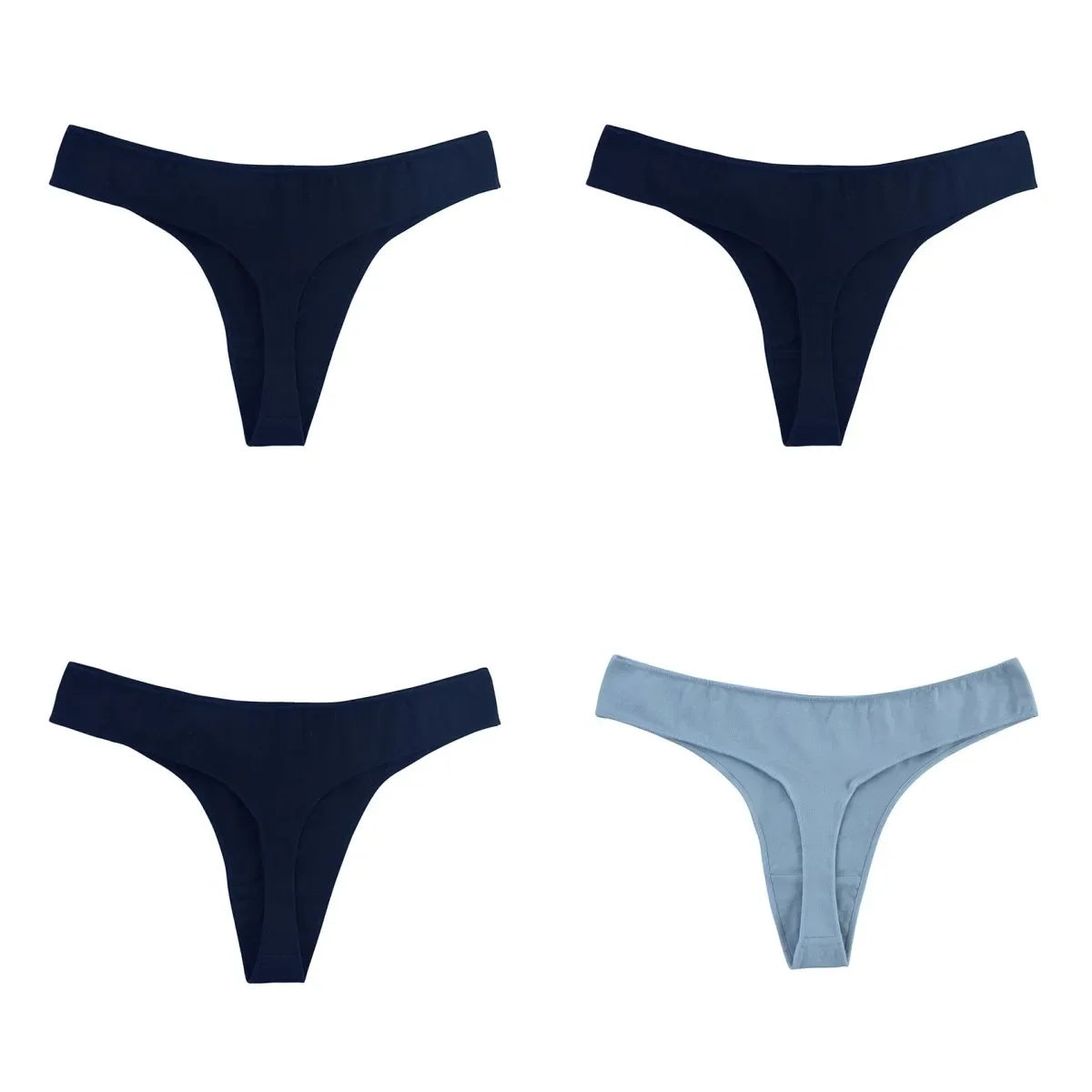 4Pcs/Set Cotton Panties Women Thongs Low Rise G-String - Empire P.E