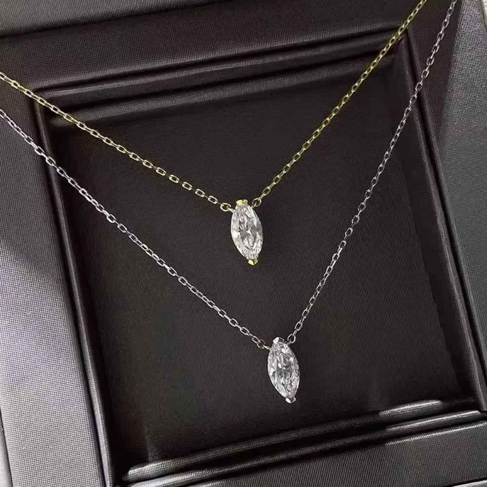 925 Sterling Silver Marquise Necklace for Women - Empire P.E