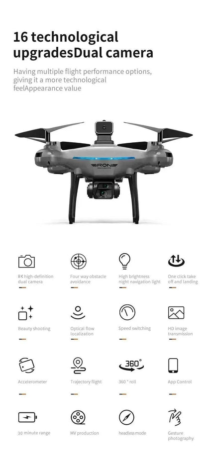2025 KY102 Drone 8K Professional Dual Camera Brushless Quadcopter Obstacle Avoidance Optical Flow Aerial Drone RC 10000M - Empire P.E