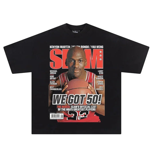 Hip-hop street basketball star print T-shirt for men - Empire P.E