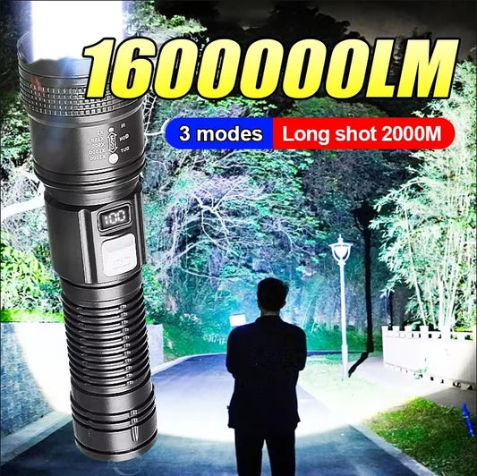 Super Bright Flashlight USB Rechargeable LED Long Range Tactical Torch