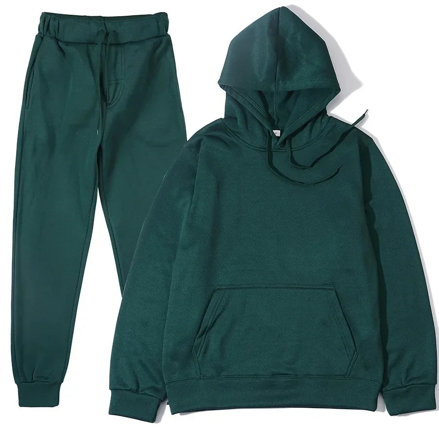 Sports Suits Fashion Tracksuit Hoodies + Pants Two Pieces Sets