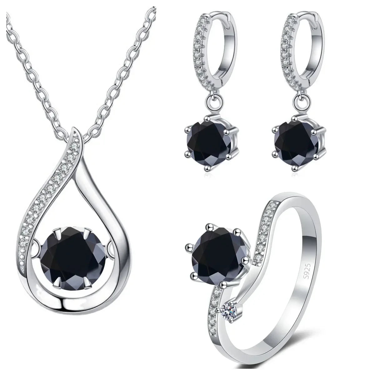 Real 925 Silver Moissanite Jewelry Set - Empire P.E