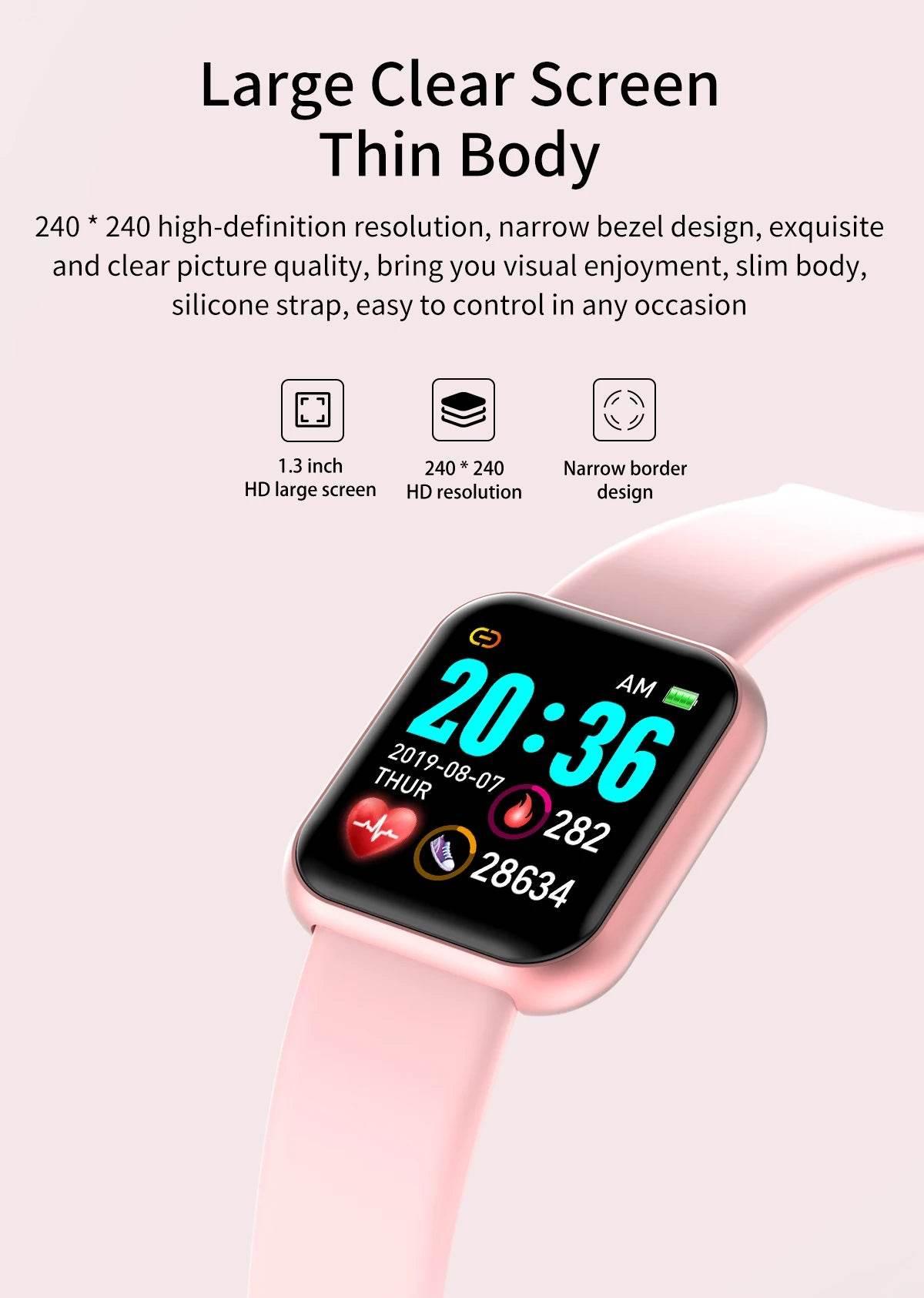 Multifunctional Smart Watch Men Women Bluetooth Connected Phone Music Fitness Sports Bracelet Sleep Monitor Y68 Smartwatch D20 - Empire P.E