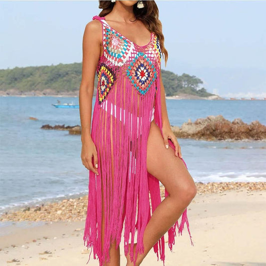 Trendy V-Neck Beach Cover-Up Dress for Women - Empire P.E