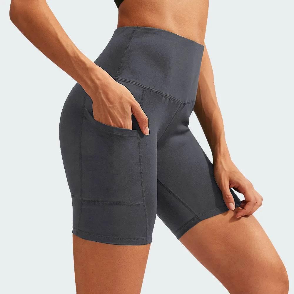 Women Yoga Shorts High Waist Workout Gym Shorts Fitness Yoga Lift Butt Fitness yoga leggings Running Cycling Short Pants - Empire P.E