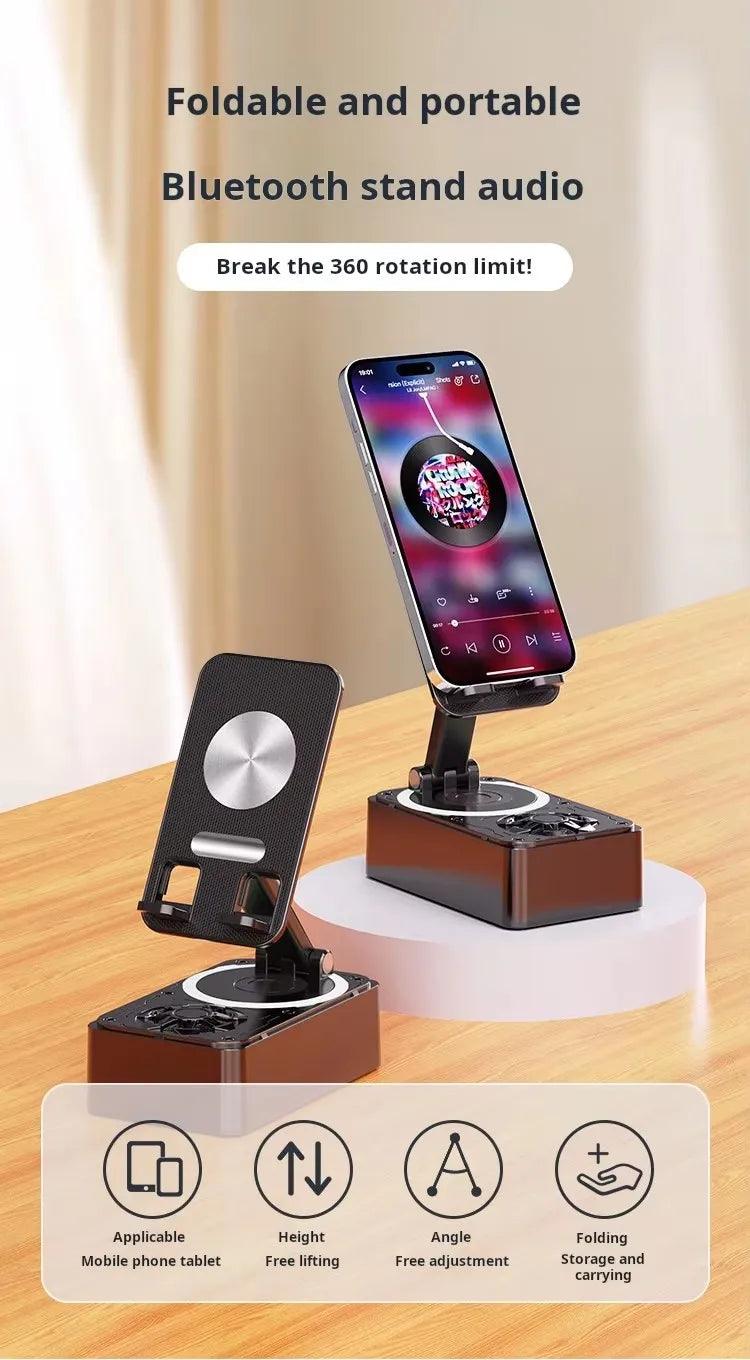 New Cell Phone Holder Stand With Bluetooth Speaker Adjustable Desktop Live Lazy Tablet Bracket Support Portable Wireless Speaker - Empire P.E