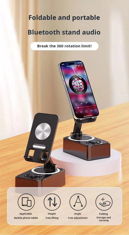New Cell Phone Holder Stand With Bluetooth Speaker Adjustable Desktop Live Lazy Tablet Bracket Support Portable Wireless Speaker - Empire P.E