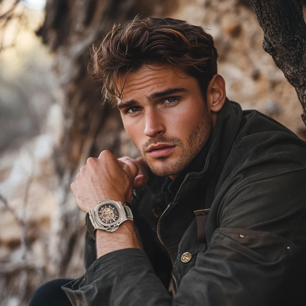 Men's Automatic Mechanical Leather Watch