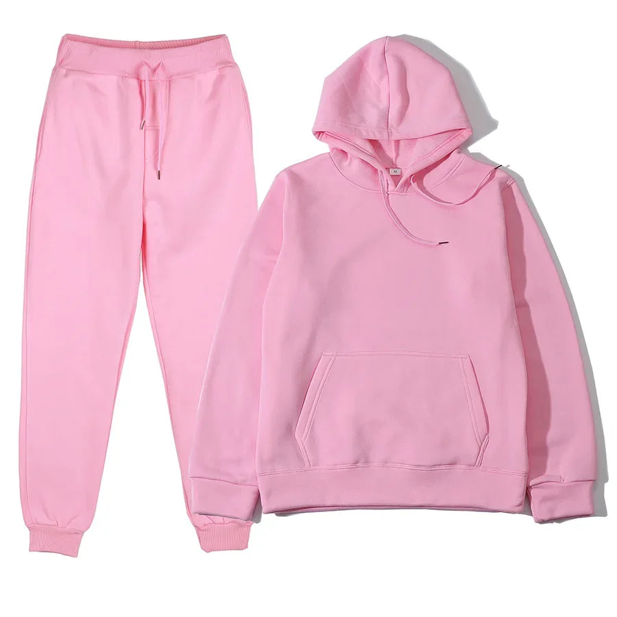 Sports Suits Fashion Tracksuit Hoodies + Pants Two Pieces Sets