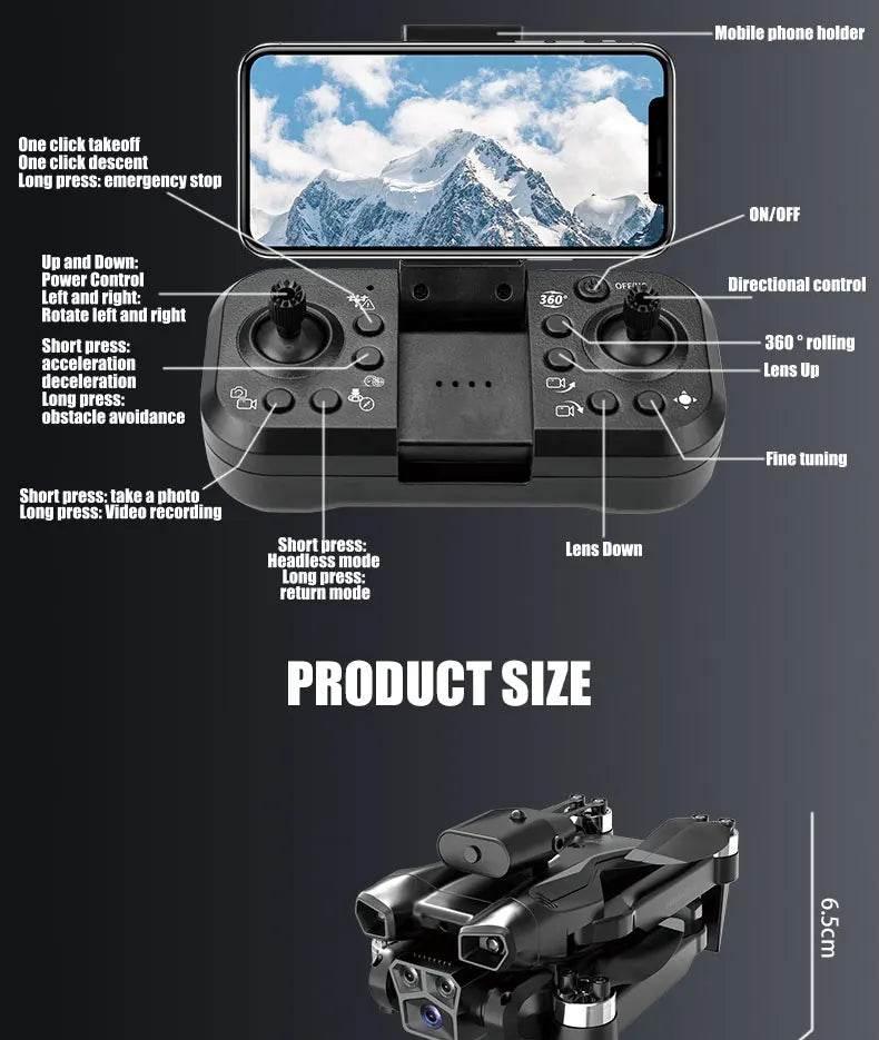 Drone aerial view brushless motor with obstacle avoidance optical flow foldable quadrotor foldable remote control airplane toy - Empire P.E