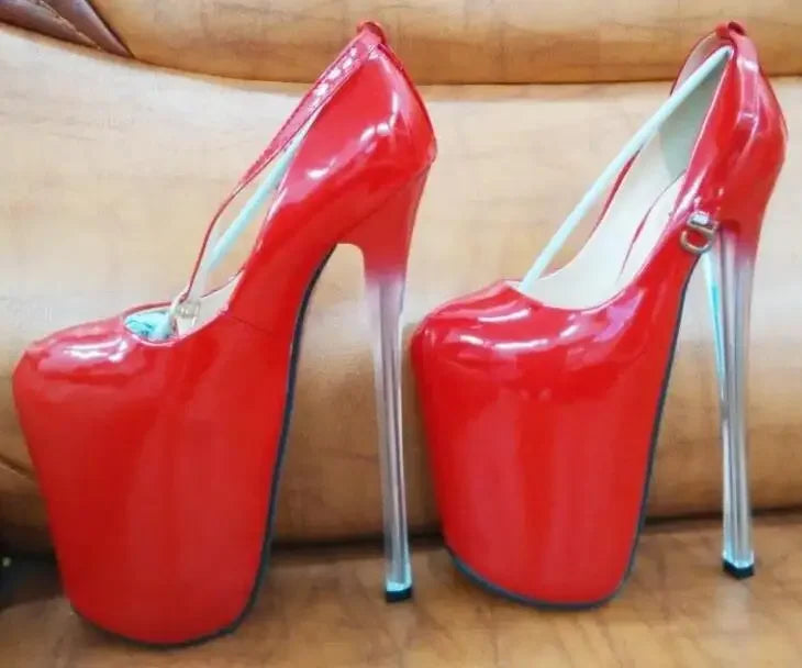 Woman Platforms Pumps Ankle Strap Stilettos - Empire P.E