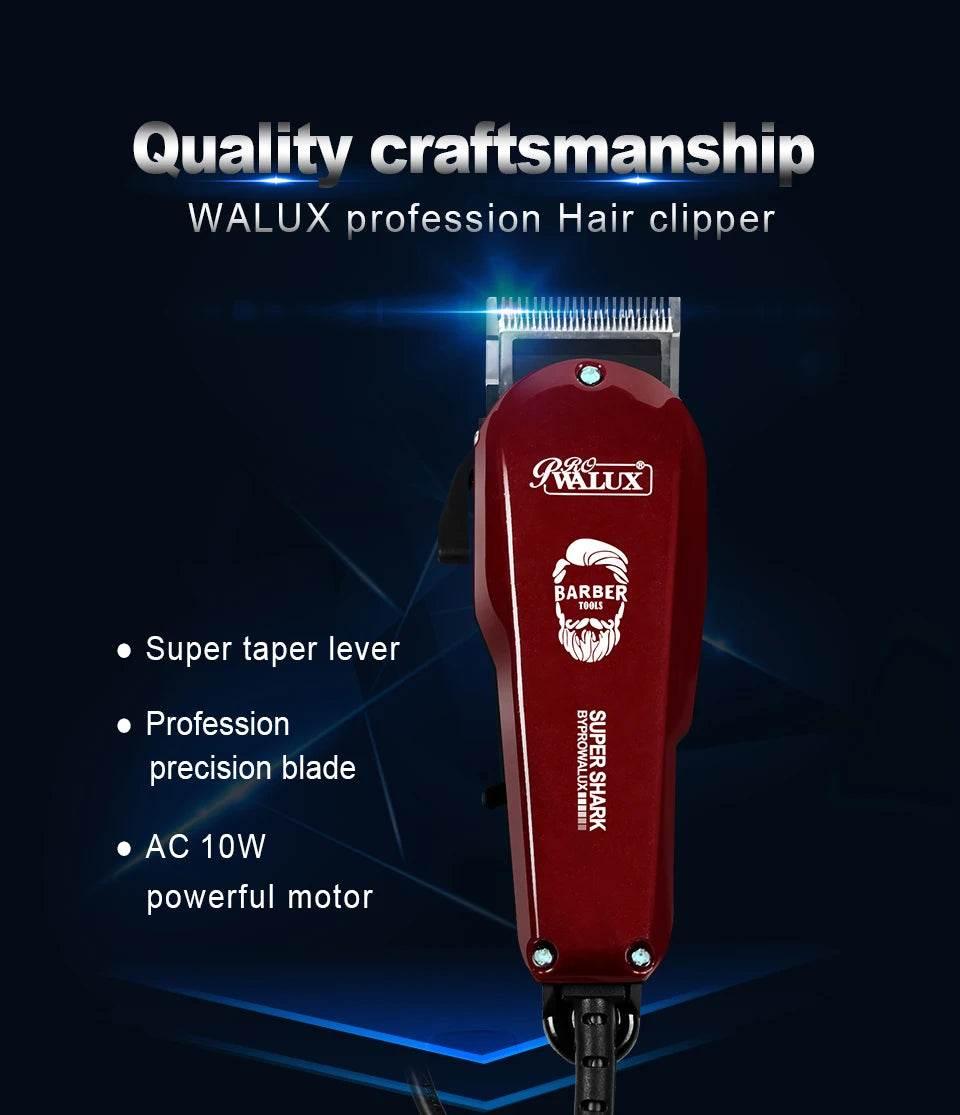 WALUX Professional AC220-240V Hair Clipper 10W Powerful Hair Trimmer Home Man Shaver 2M Cable Hair Cutting Machine 8 Guard Combs - Empire P.E
