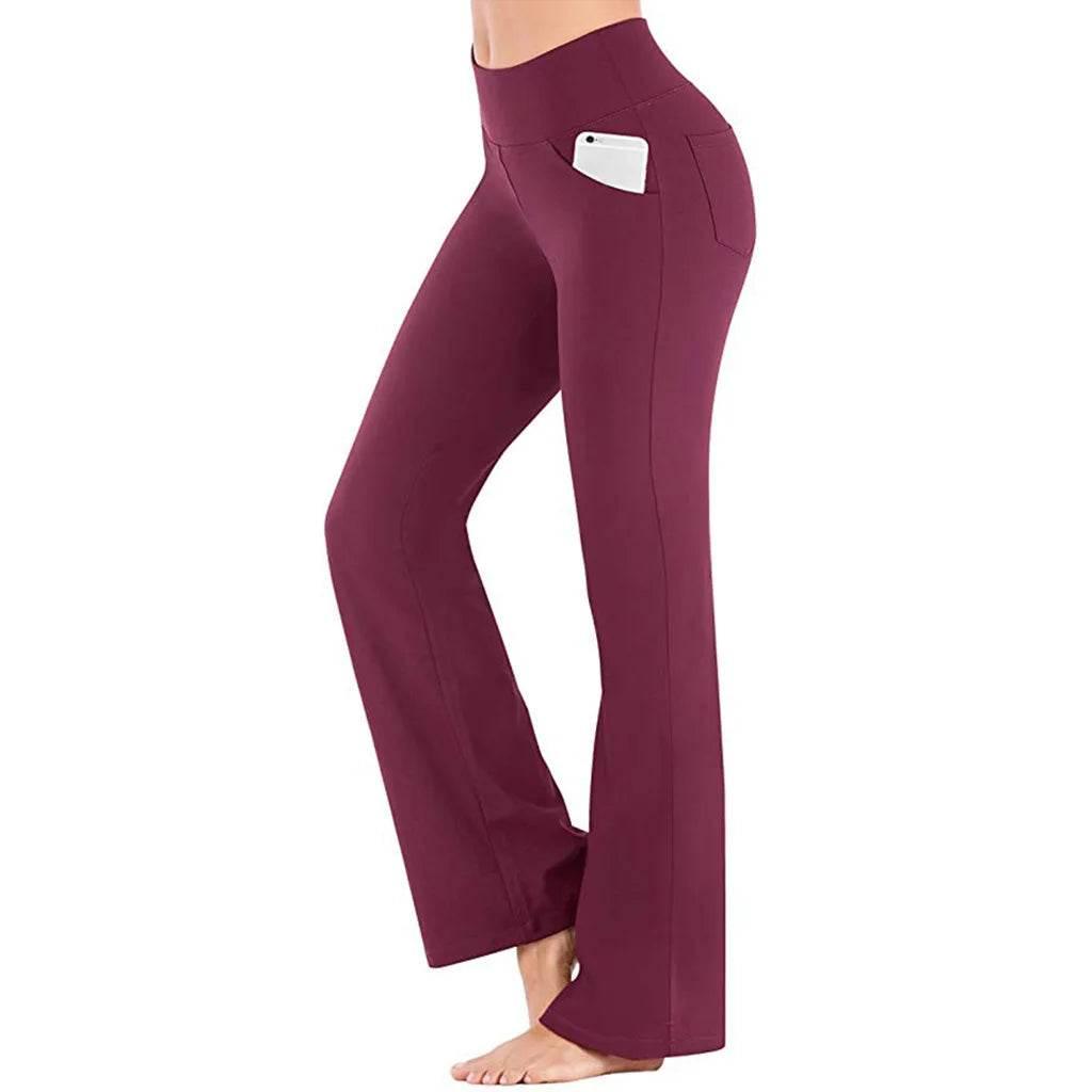 Ogilvy Mather Solid Elegant Female Lady Women's Legs Pants Palazzo Flared Wide Killer High Waist OL Ladies Career Long Trousers - Empire P.E