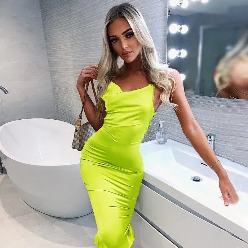 Long Midi Dress Backless Elegant Outfit - Empire P.E