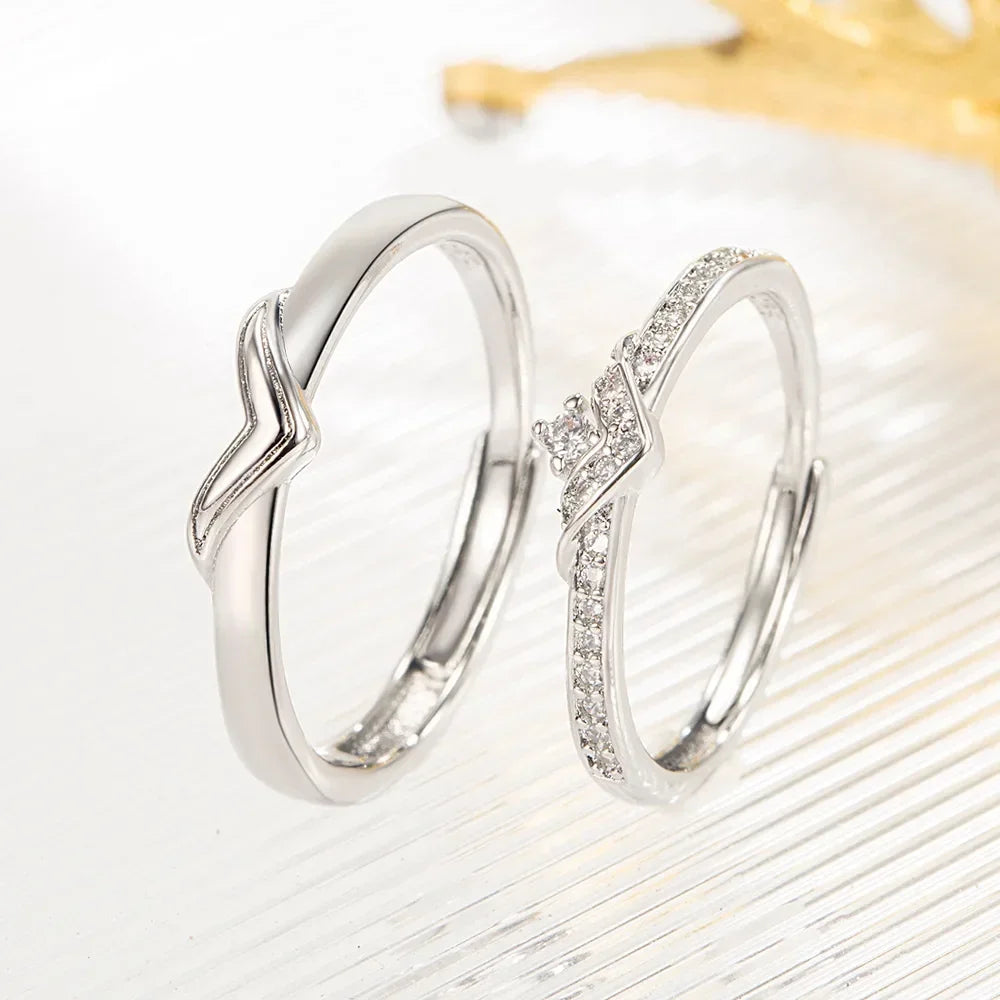 NEW 925 Sterling Silver Moissanite Diamond Couple Rings - Empire P.E