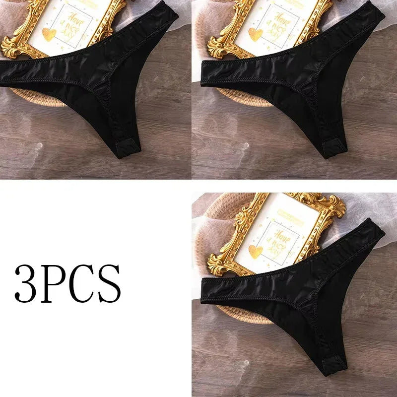 3PCS Ice Silk Seamless Skin-friendly Breathable Briefs Women Underwear - Empire P.E