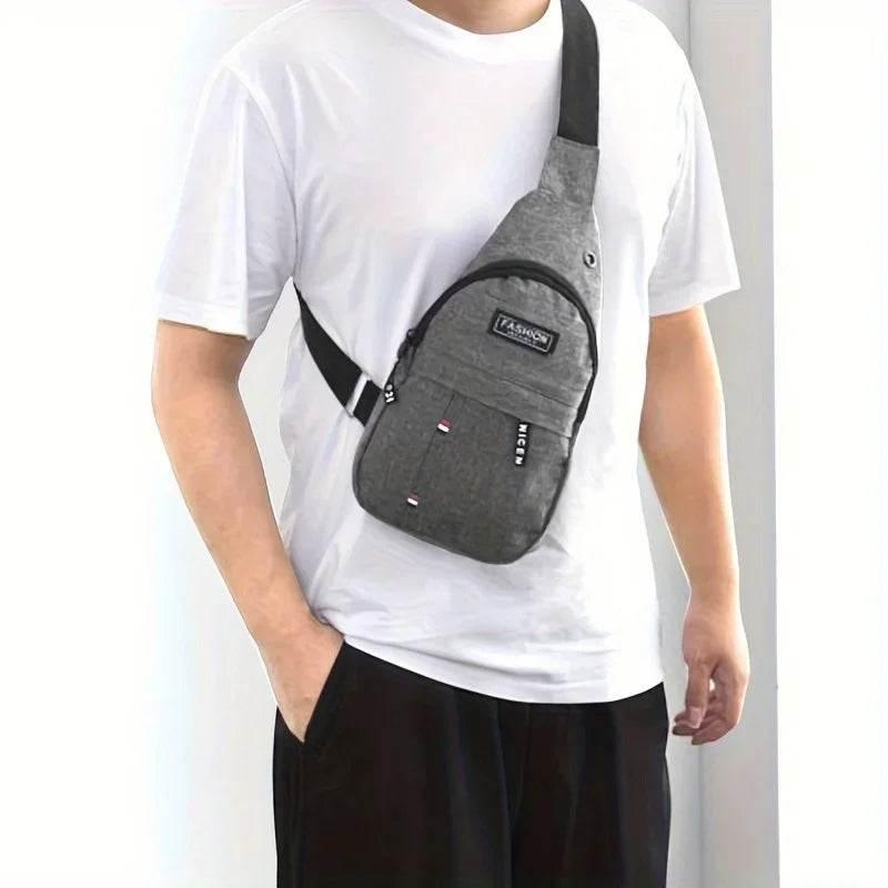Durable & Spacious Men's Sling Backpack - Multifunctional Travel & Sport Bag with Phone Charging Port & Earphone Hole - Empire P.E