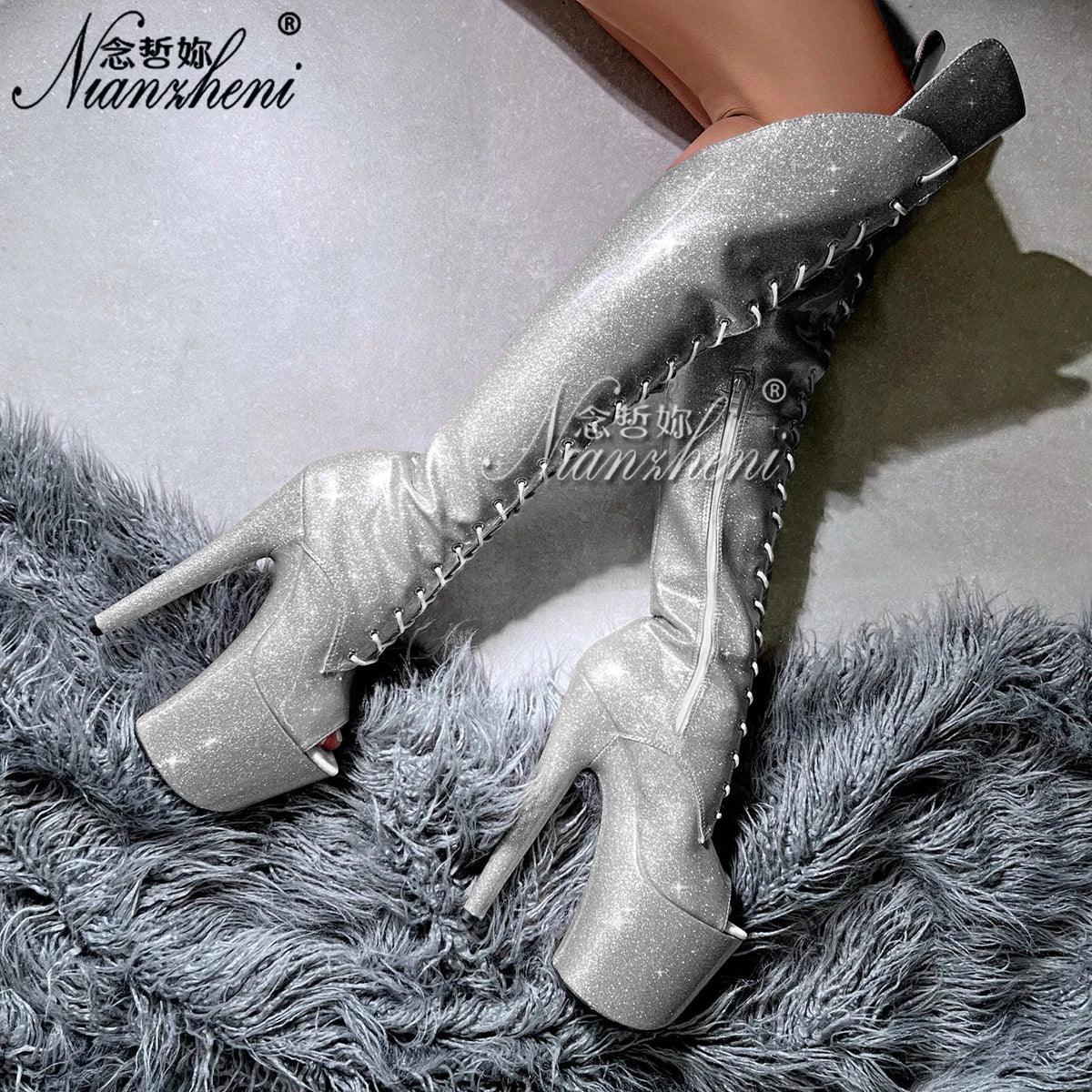 20cm over the Knee Boots gladiator Platform 8inch High Heels - Empire P.E