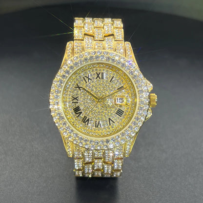 Men's Luxury Gold Hip Hop Diamond Quartz Watches