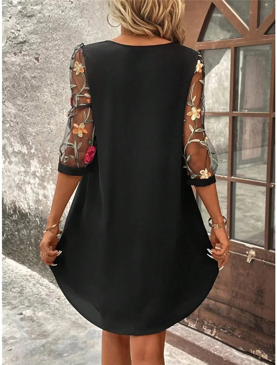 Luxury Dress Women's Perspective Mid Sleeve Printed - Empire P.E