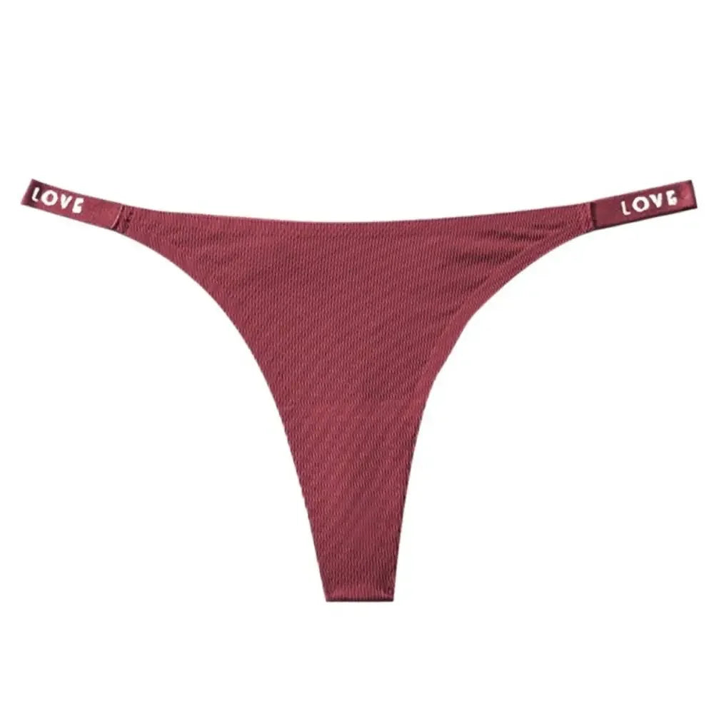 Sweet Solid Color Ice Silk Panties Low Waist Cotton Crotch Lingerie - Empire P.E