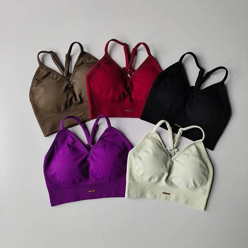 Seamless Hip Lifting Fitness Set Women's V-neck Bra Leggings Yoga Set Quick Drying Exercise Iron Massage High Fat Tight Pants - Empire P.E