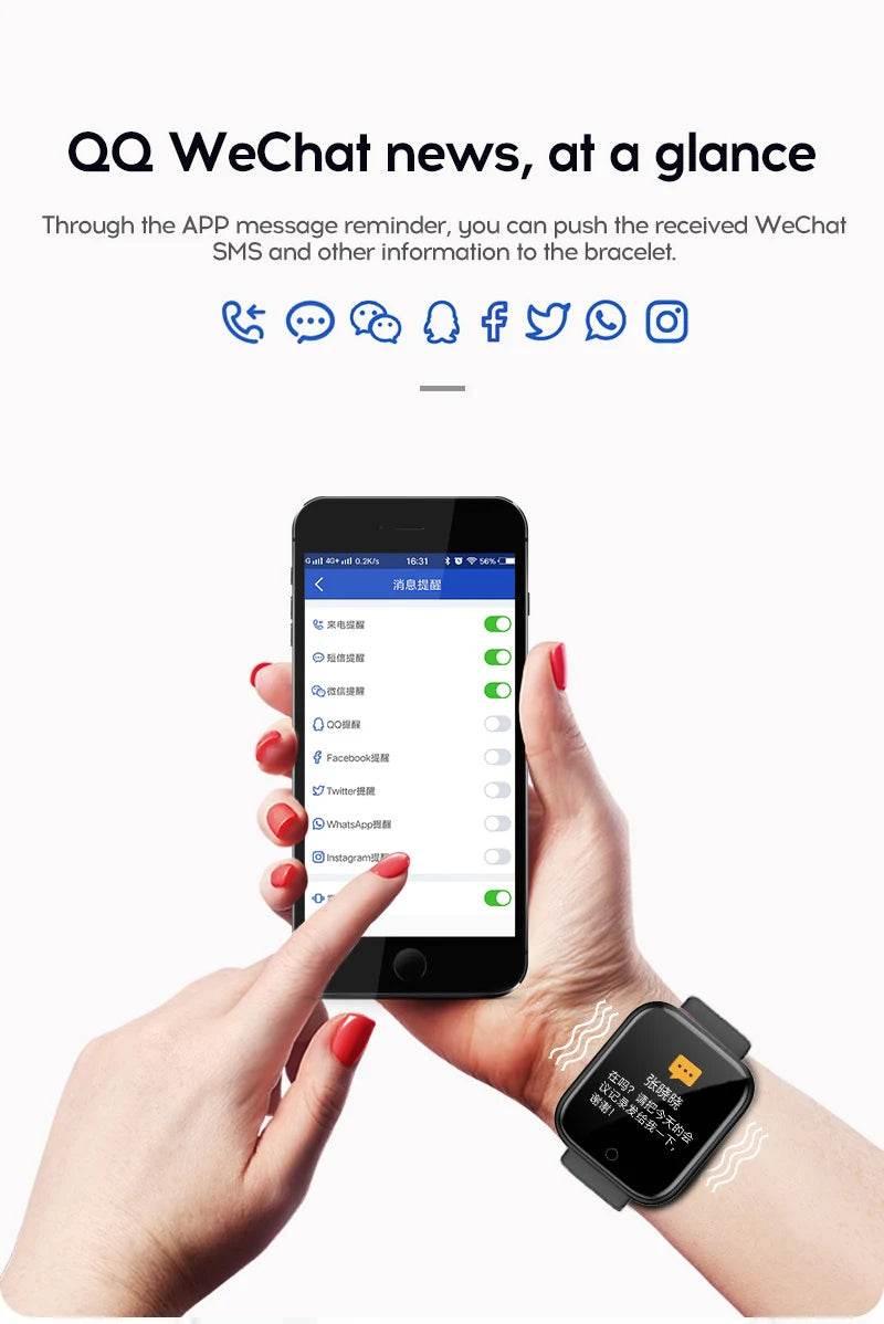 Multifunctional Smart Watch Men Women Bluetooth Connected Phone Music Fitness Sports Bracelet Sleep Monitor Y68 Smartwatch D20 - Empire P.E