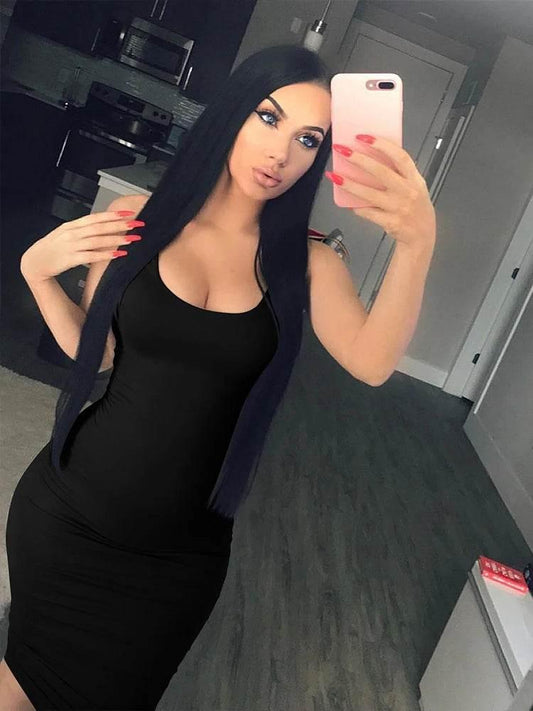 Summer Casual Sexy Square Neck Sleeveless Women's Dress - Empire P.E