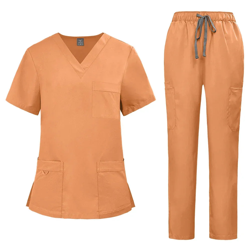 Uniform Unisex Elastic Scrubs Top Pants 2-piece Set - Empire P.E