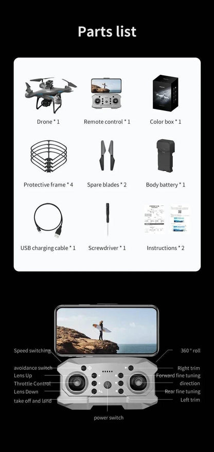 2025 KY102 Drone 8K Professional Dual Camera Brushless Quadcopter Obstacle Avoidance Optical Flow Aerial Drone RC 10000M - Empire P.E