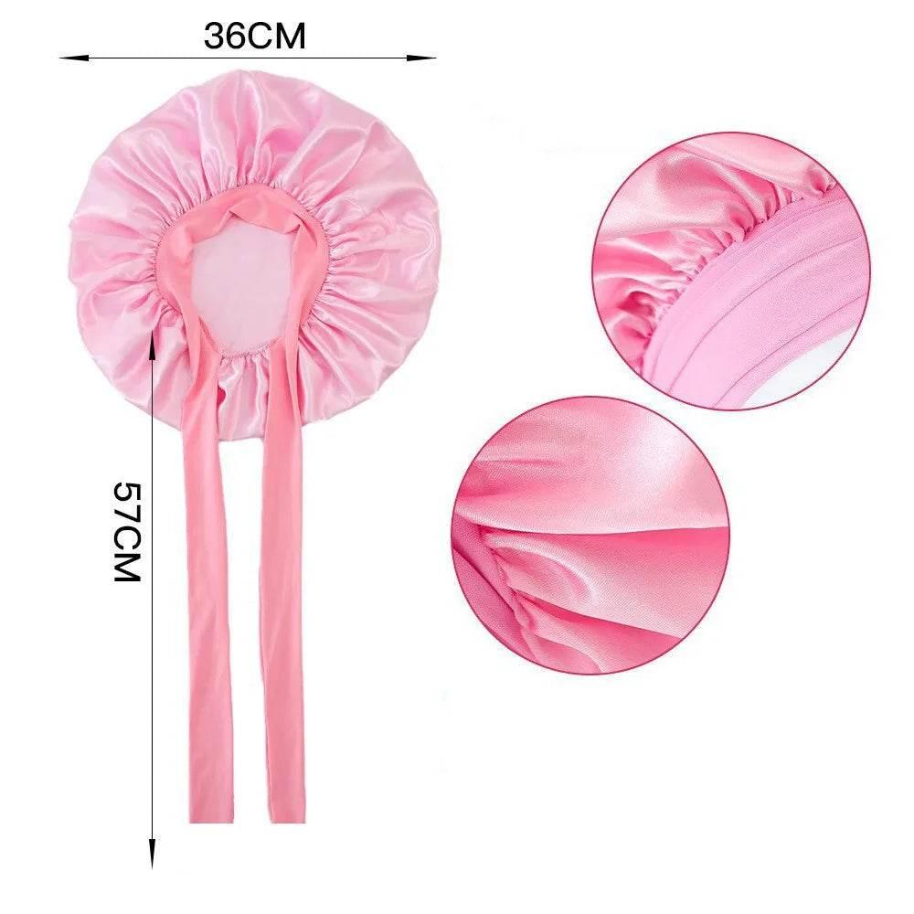 Adjustable Satin Silk Bonnet with Tie Band for Women - Empire P.E