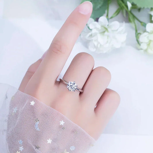 Moissanite Ring Syntheitc Silver Jewelry - Empire P.E