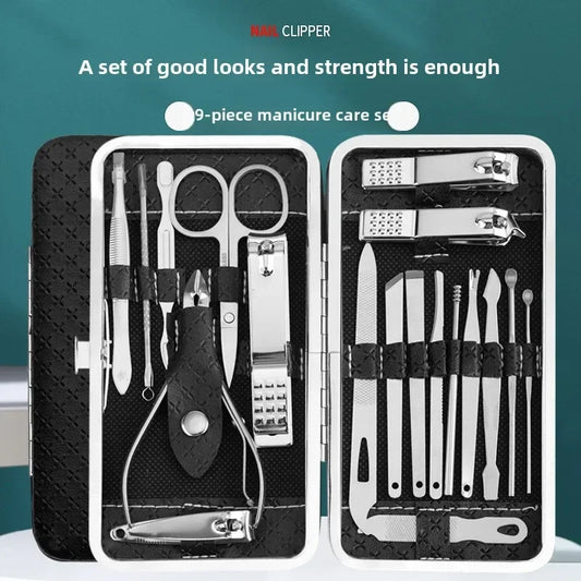Professional Stainless Steel Nail Clippers and Trimmers Set 19 Pieces Kit - Empire P.E