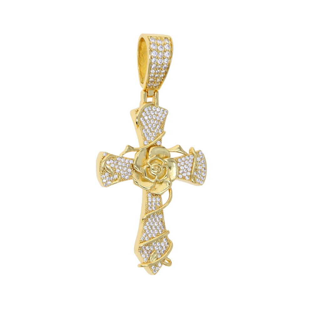 Iced Out Cross Pendant Necklace