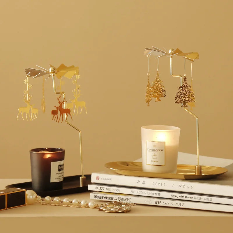 Tray Rotating Candlestick Scented Candle Romantic Walk Horse Lamp