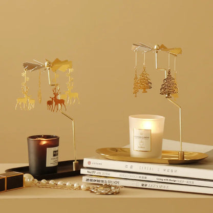 Tray Rotating Candlestick Scented Candle Romantic Walk Horse Lamp