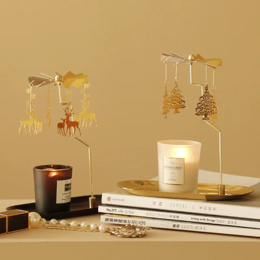 Tray Rotating Candlestick Scented Candle Romantic Walk Horse Lamp