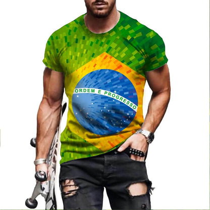 Brazil Flag Hip Hop T Shirt Men Women 3D Printed Oversized T-shirt Harajuku Style Summer Short Sleeve Tee Tops - Empire P.E