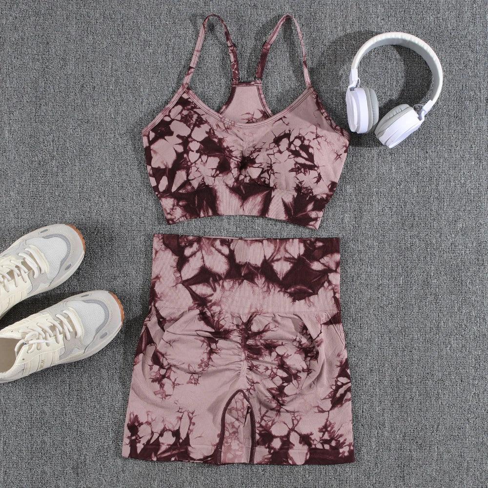 1/2/3/PCS Tie Dye  Seamless Women Pants Sets