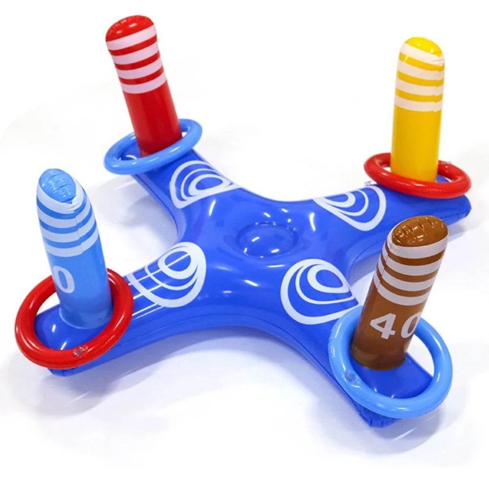 Summer Sport Swimming Inflatable Ring Toss Game Floating Pool Toys for Kids Adult Water Accessories Beach Supplies with 4 Loops - Empire P.E