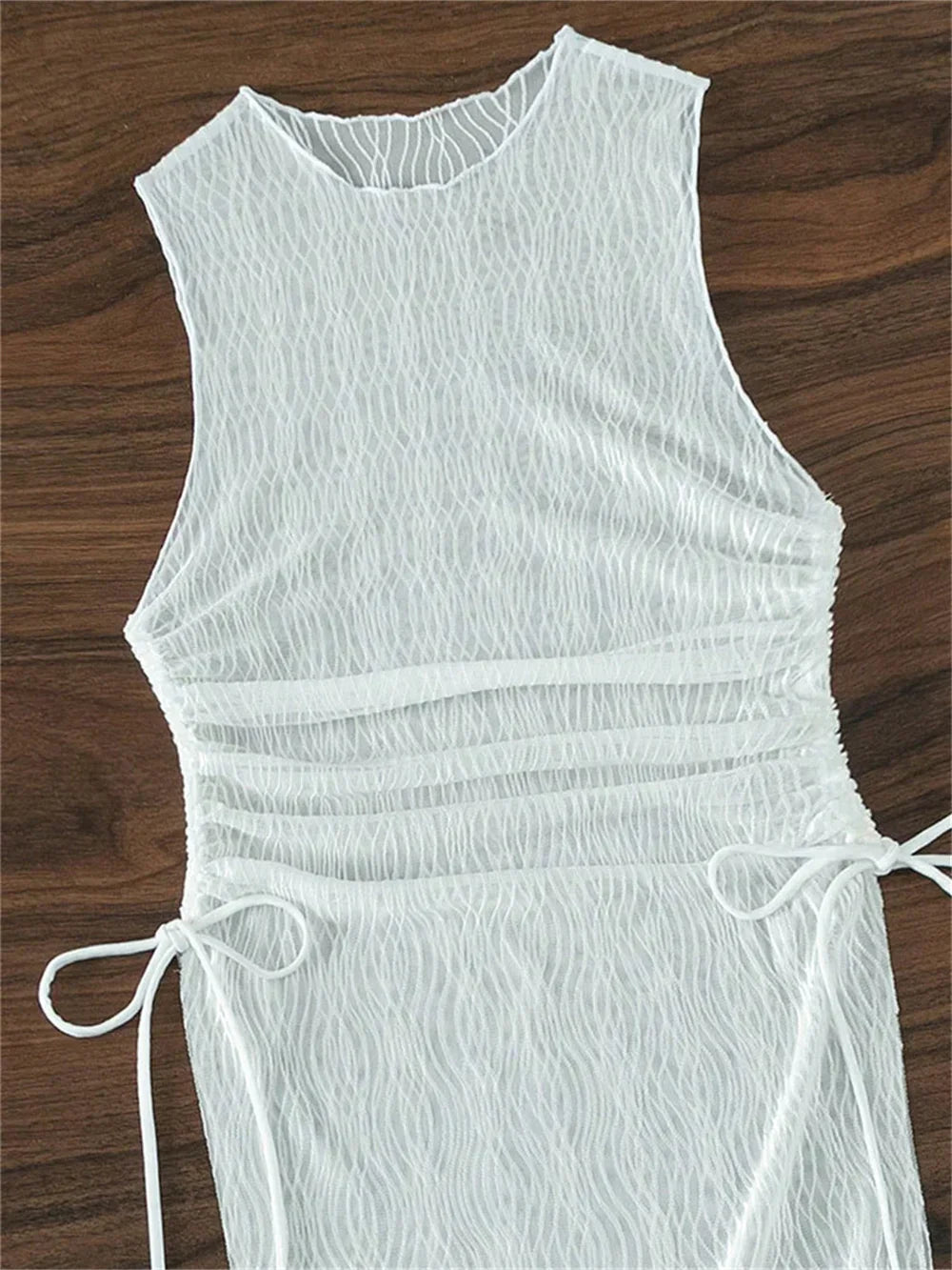 Sexy Mesh High Slit Dress Cover-Ups